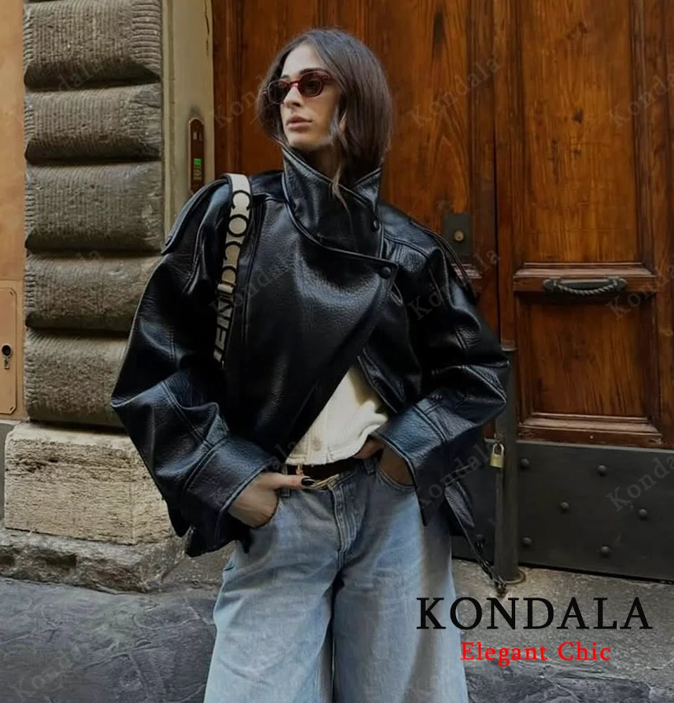 Women's Faux Leather Pilot Jacket